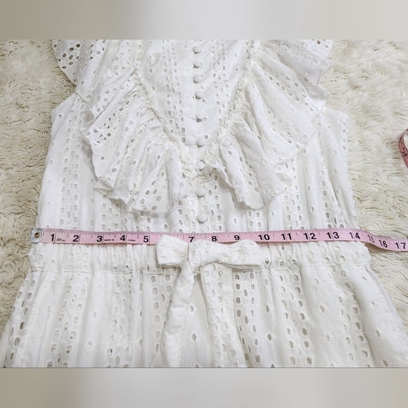 Urban Outfitters Magnolia Eyelet Ruffle Jumpsuit Size Medium White OB974249 - Picture 10 of 15